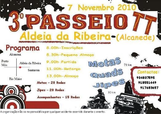 Está à porta o III Passeio TT organizado pelo C.C.R. Aldeia da Ribeira