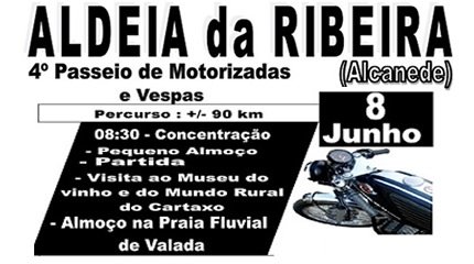 Museu do vinho e praia fluvial de Valada na rota das Motorizadas e Vespas de Aldeia da Ribeira
