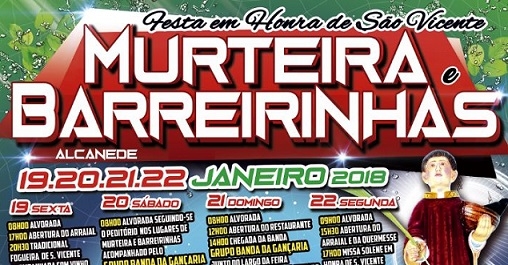 Murteira e Barreirinhas em festa de 19 a 22 de janeiro