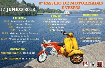 8º Passeio de vespas e motorizadas de Aldeia da Ribeira ruma a Castelo de Bode