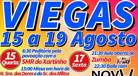 Viegas em festa de 15 a 19 de agosto