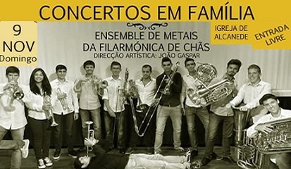 Ensemble de Metais da Filarmónica de Chãs, em concerto na Igreja Matriz de Alcanede