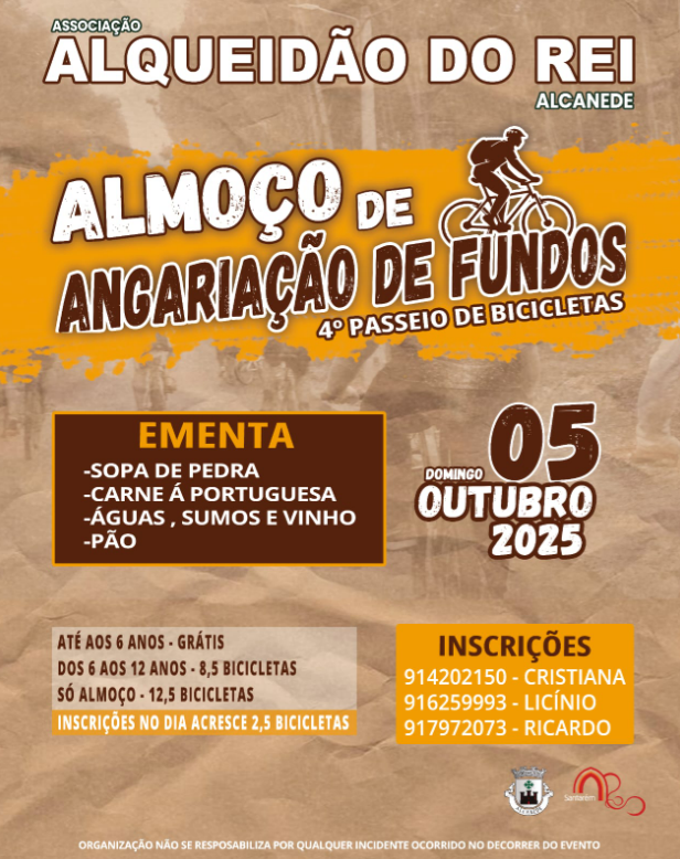 Alqueidão do Rei promove Passeio de Bicicletas e Almoço de Angariação de Fundos