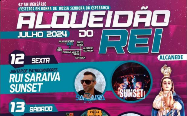 Alqueidão do Rei celebra Nª Sª da Esperança de 12 a 15 de julho
