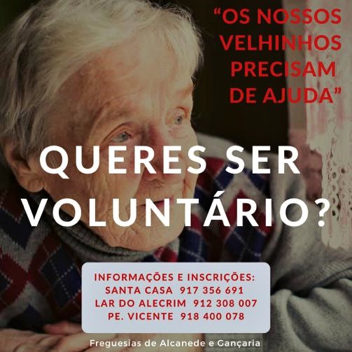 S.C.M.A, C.S.S.A e Paróquia apelam ao voluntariado para apoiar idosos das freguesias de Alcanede e Gançaria
