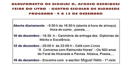 Feira do Livro do Agrupamento de Escolas de 9 a 15 de dezembro