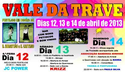 Vale da Trave convida para festas em honra de S. Sebastião e S. Caetano