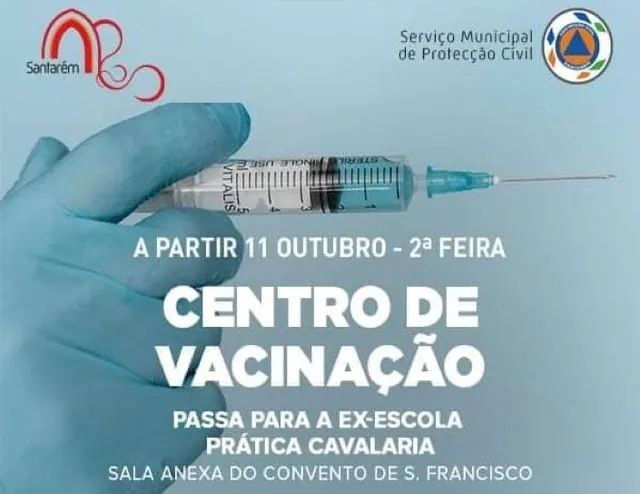Centro de vacinação de Santarém passa a funcionar na Ex-Escola Prática de Cavalaria