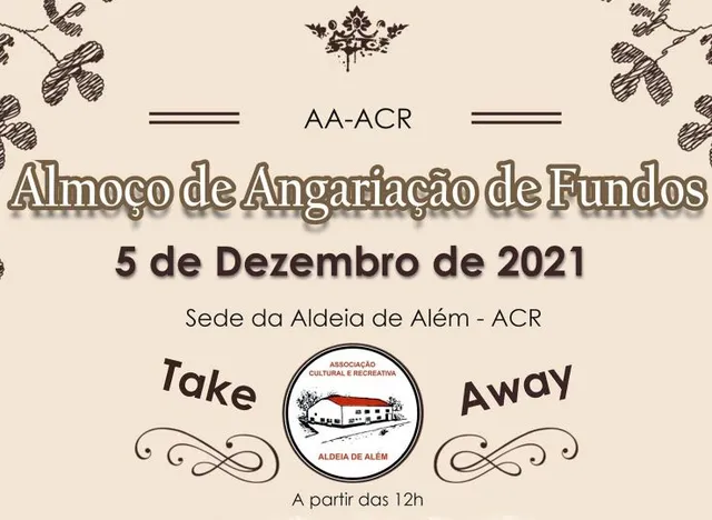 Aldeia de Além – Associação Cultural e Recreativa promove almoço de angariação de fundos em regime de domicílio e take away