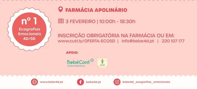 Farmácia Apolinário – Inscrições abertas para Ecografias Emocionais