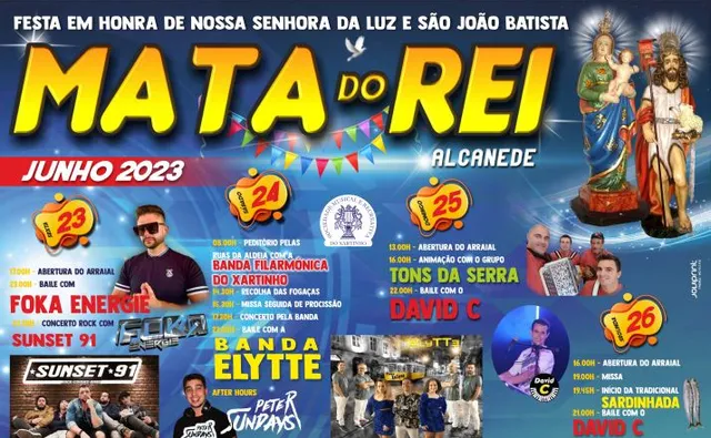 Nª S.ª da Luz e S. João Batista celebrados em Mata do Rei de 23 a 26 junho