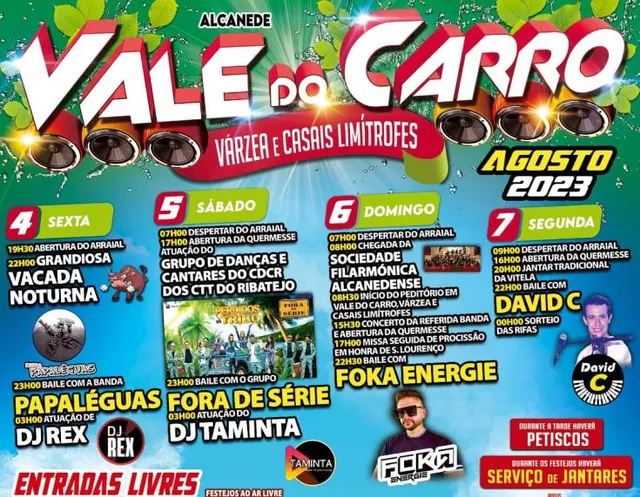 Contagem decrescente para a Festa de Vale do Carro, Várzea e Casais Limítrofes