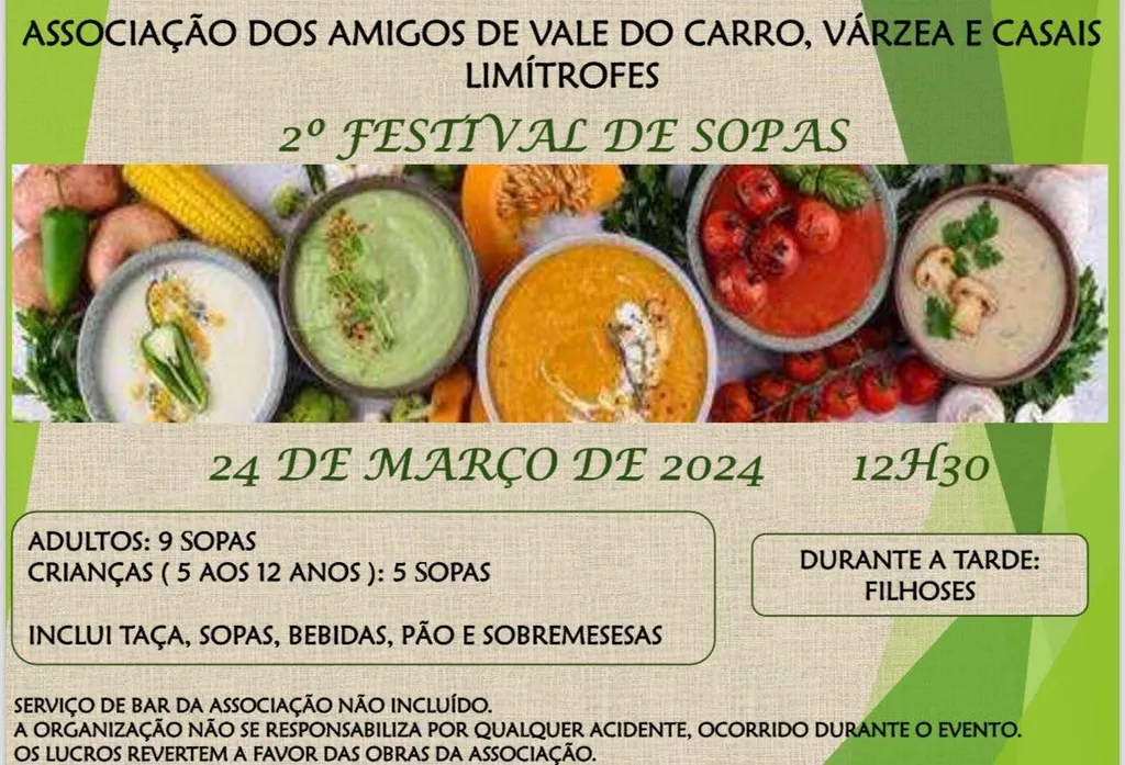 Amigos de Vale do Carro, Várzea e Casais Limítrofes promovem 2º Festival de Sopas