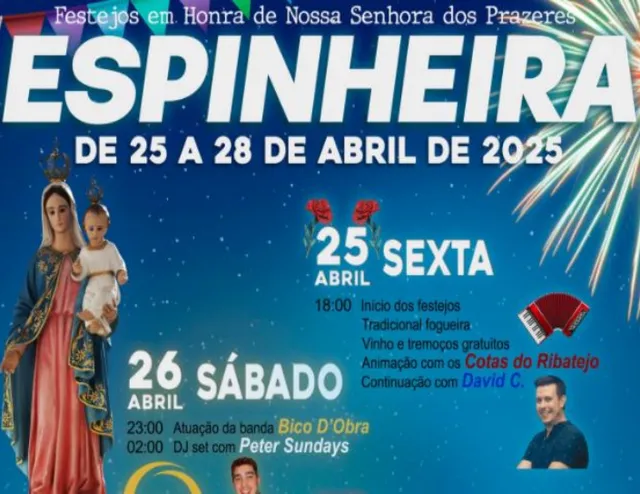 Espinheira celebra Nossa Senhora dos Prazeres de 25 a 28 de abril