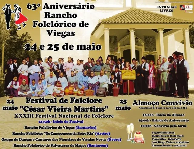 Festival de Folclore “César Vieira Martins” assinala os 63 anos do Rancho de Viegas